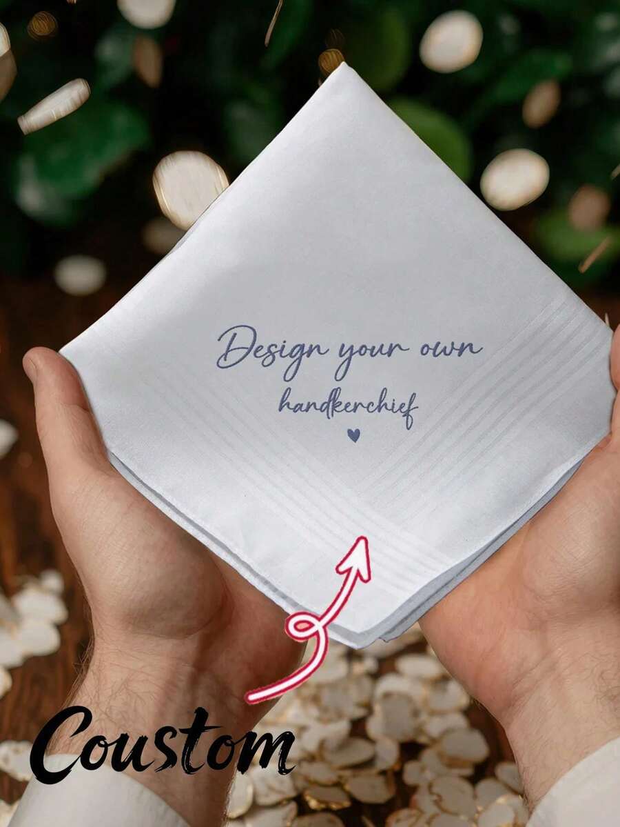 Personalized Custom Keep Your Together Handkerchief Wedding Day Father Mother Of The Bride Or Groom Parents Present Bridal Shower Bridesmaid Groomsmen Keepsake Gift, Reusable, Multi-Functional, Ornamental, Stylish, Exquisite - Multicolor - View 1