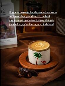 1件全新高品质（升级珐琅独家工艺）沙漠骆驼加厚陶瓷意式咖啡杯，创意陶瓷纪念品，中东风格拿铁杯，适合日常使用 - 彩色 - 查看 10