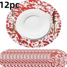 12/24/50/100/150 Stücke 33cm rundes Einweg-Besteck-Set in Goldfarbe, elegante Folie Tisch-Deko, geeignet für Hochzeit, Party, Veranstaltung, Weihnachten, Thanksgiving, Geburtstag, Abschluss, Candle-Light-Dinner, Valentinstag und Single-Party