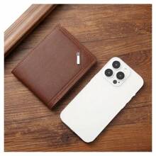 Men's Short Frosted Leather Wallet Multi-Slot Coin Pocket Photo Holder Small Men's Wallet For Men Wallet Mini Wallet Purse Wallet Men Wallet Leather Small Wallet