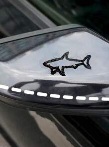 1pc Car Shape 3D Metal Sticker, Simple And Practical Multifunctional Shark Badge Sticker, Car/Motorcycle/Gas Cap Decoration Emblem, Suitable For All Vehicle Exterior