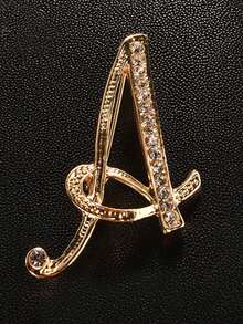 1 件 A-Z 字母胸针，欧式水钻别针，合金材质，镶嵌闪亮宝石，非常适合搭配西装、衬衫、夹克、连衣裙，展现优雅与时尚背包，适合学校办公室配饰珠宝圣诞节万圣节衣服别针有趣可爱的教师礼物 - 彩色 - 查看 17