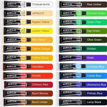 12/24/36 Farben Acrylfarben, Glas Malfarben Kunstbedarf reich an Farben und vielseitig zum Malen, 12 ml / 0,41 Unzen pro Tube, wasserbasierte Farbtube, geeignet für Leinwand, Holz und Basteleien - professionelle Künstlerbedarf, geeignet für Profis, Studenten und Erwachsene, Muss-haben für das neue Schuljahr, Einschulung, Schulmaterial