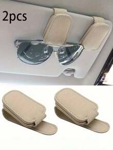 1 件通用汽车遮阳板眼镜夹，PVC 材质，汽车眼镜架，内饰配件，眼镜收纳架