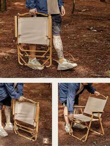 Outdoor Folding Chair, Portable Picnic Chair, Fishing Stool, Beach Chair, Ultra-Lightweight Camping Chair - Khaki - View 5