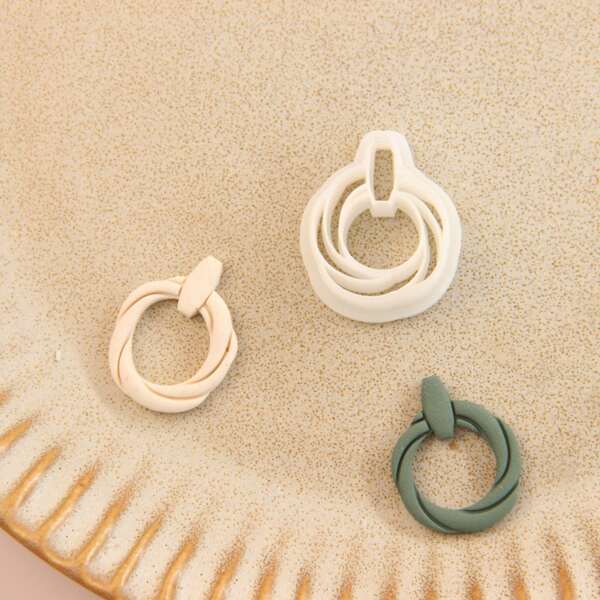 Cortadores de argila de polímero de abacaxi de 1 peça, cortadores de argila de polímero de pêndula para fazer brincos, cortadores de argila para brincos entrelaçados, cortadores de argila geométricos para joias de argila de polímero, cortadores de argila impressos em 3D, kits para fazer joias