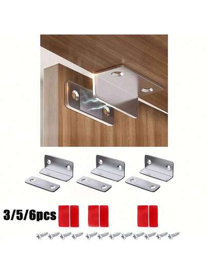 Tatukiko 3 件/6 件/5 件装超薄磁性橱柜锁，耐用金属橱柜门闩，抛光表面，适用于橱柜和玻璃门