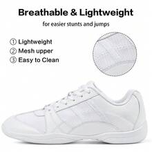 CADIDL White Cheer Shoes Women Cheerleading Shoes Girls Varsity Cheer Sneaker Youth Tennis Trainning Sneaker Flats  Plain    Casual    Outdoor - White - View 1