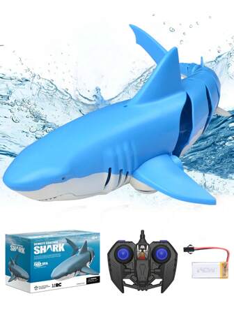1 stuk 2,4 GHz afstandsbediening haai waterspeelgoed, realistische RC-haai, vooruit/achteruit/draaien functies, zomer waterspeelgoed voor kinderen, geschikt voor meer, zwembad en badkamerfeest, kerst- en verjaardagscadeau, voor jongens en meisjes van 8-14 jaar