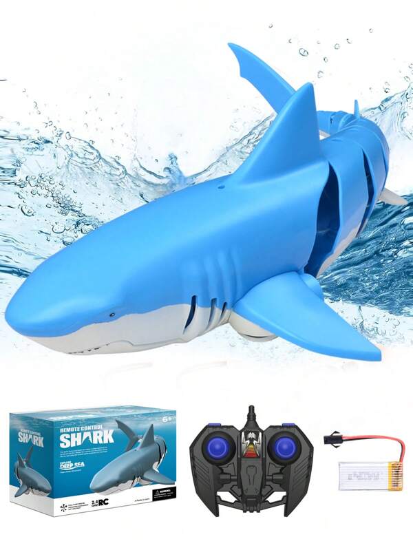 1 Stück 2,4 GHz Fernbedienung Hai Wasserspielzeug, realistischer RC Hai, Vorwärts/Rückwärts/Wenden Funktionen, Sommer Wasserspielzeug für Kinder, geeignet für See, Pool und Badeparty, Weihnachts- & Geburtstagsgeschenk, für 8-14 Jahre alte Jungen und Mädchen