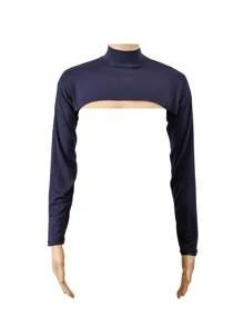 1 Stück Damen einfarbiges Modal Elasthan UV-Schutz Rollkragen Top mit Kontrastärmeln, Mockjacke mit Ärmeln, in verschiedenen Farben erhältlich, Nahost-Stil