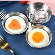 Stainless Steel Heart Shaped Egg Cooker, Steamer Mold, Egg Poacher Device, Suitable For Egg Burgers, Egg Tarts, Egg Custard