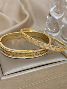 18K 镀金不锈钢奢华钻石切割锆石棋盘格和椭圆形链式手镯套装，适合女士、妈妈礼物、教师礼物、波西米亚风夏季海滩旅行派对必备品、狂欢/舞会/派对/日常配饰、金黄色珠宝、返校礼物、生日礼物