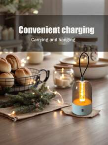 1pc Portable Camping Light, Transparent Lampshade, Touch Switch, Room Decorative Light, Flexible Outdoor Light For Hanging And Standing, Dimmable Camping Light, Rechargeable, Balcony Light, Camping Light, Outdoor Table Light