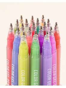 54 色 Stylo 凝胶笔套装透明笔杆圆珠笔勾线笔荧光笔 1.0 毫米适用于绘图、突出显示、学生笔记、制作手册、办公室使用、学校用品、返校