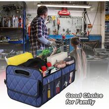 New  Car Trunk Organzier For Suv,Car Organziers And Storage With 6 Big Pocket,Car Accessories For Women/Men 50L Waterproof Polyester Trunk Organzier For Car/SUV/Minivan/Truck(Medium, Dark Blue) - 深藍色 - 查看 5