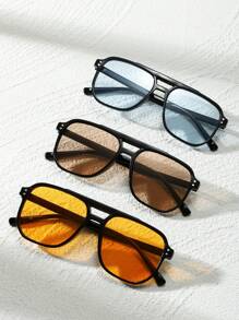 3pcs Fashion Men's Eyeglasses, Big Frame PC Frame Fashionable Polygon Glasses, Suitable For Hike, Halloween Costume