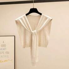 1 pièce Nouveau châle tricoté polyvalent en couleur unie chaud, mode femme automne 2025