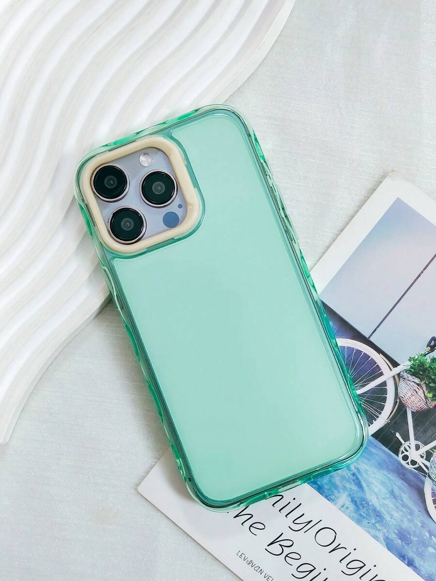 1 件双色果冻 TPU 波浪形手机壳，适用于 - 綠色 - 查看 1