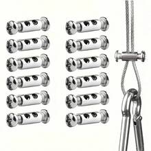 16/32Pcs Iron Wire Rope Cable Clamps, Lock Clip With End Screw Stopper, Wire Rope Clamps Durable Metal Sling Tools For Gardening, Camping