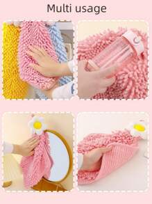 1/3pcs Super Absorbent Coral Fleece Kitchen Towels - Cute Flower Pattern, Soft & Reusable For Hand And Surface Cleaning, Includes OPP Bag, Ideal For Home Use, Decorative Towel | Absorbent Towel Back To School Dish Cloths Kitchen Towel