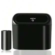 Auto-Abfalleimer mit Deckel - Universeller Mini-Mülleimer für Fahrzeuge, auslaufsicher, mit 30 Müllbeuteln, Organizer und Stauraum für Vorder- und Rücksitz, Zubehör für Auto, Büro, Schlafzimmer, Zuhause (Schwarz) - Schwarz - Übersicht 6