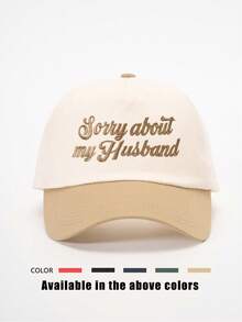 1pc Sorry About My Husband Embroidery Colorblock Baseball Cap, Outdoor Sun Protection Hat Suitable For Boys, Girls, Travel, Beach, Spring/Autumn - Embroidery - View 15