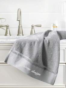 Customized Towels With Name Embroidered, Personalzed Monogram Names, Initials Towel Set Cotton Color In Gray White Various Set Options, Suitable For Bath Room, Spa, Wedding Gift,Father's Day Gifts,Towels For Wedding,Garden,Camping,Travel,Towel Set For Bridesmaid Gifts,Travel Essentials