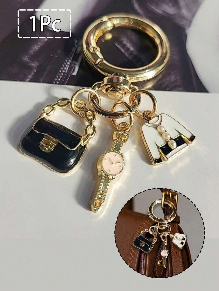 合金吊坠，钥匙扣，汽车吊坠，包包吊坠，母亲节礼物，适用于包包、衣服、女士手提包、车钥匙、钥匙圈，女友/情侣礼物，包包配件，适合送给女友、妻子、母亲、同学 - 彩色 - 查看 1