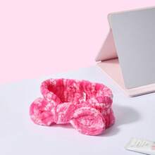 Miniso Barbie Collection Alphabet Printed Hair Bands, Cute Home Facial Hair Bands Bathroom Decor Summer - Pink - View 5