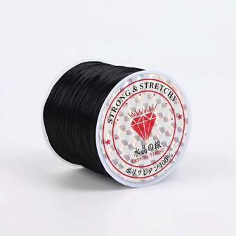 1/3 件黑色弹力绳 - 0.8 毫米粗，1968.5 英寸长，高弹力耐用绳，适用于珠宝制作、手链、佛珠、手工艺和 DIY 项目，手链制作均匀珠间距，质地光滑