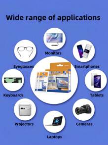 10/20/30/40/80 Duże jednorazowe chusteczki do czyszczenia ekranów, chusteczki do czyszczenia okularów, jednorazowa ściereczka do czyszczenia soczewek, miękki materiał, bez pozostałości włókien, odpowiednie do okularów, smartfonów, komputerów, telewizorów, aparatów fotograficznych i innych szklanych powierzchni, przenośne niezależne opakowanie, odpowiednie do domu, biura, szkoły, niezbędnych przedmiotów w podróży