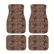 Leopard Print Car Floor Mats Set, All-Weather Universal Size For Front And Rear Seats, Suitable For SUVs, Limousines, LKWs - 4 cái 4 - Xem 5