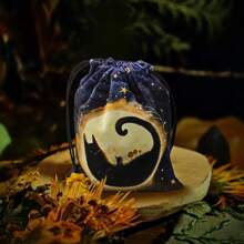 Double-Sided Kitten Print Polyester Tarot Card Pouch (18x13cm), Drawstring Storage Bag For Cards, Crystals & Holiday Gifts