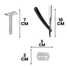 Beard And Hair Removal Kit Razor + 10 Razors + Professional Metal Shaver - 黑色 - 查看 8