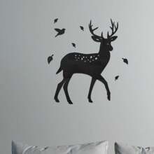 1pc 3D Acrylic Nordic Deer Wall Decor, Creative Animal Home Decor For Living Room And Bedroom, New Style Self-Adhesive Wall Sticker