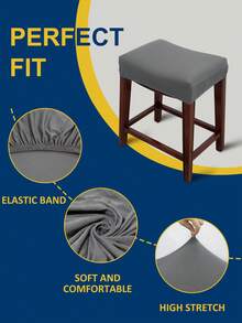 2/4/6pcs Plain Milky Silk Bar Stool Covers, Modern Minimalist Solid Color Barstool Protector Slipcovers For Kitchen, Dining Room, Bar - Multicolor - View 4