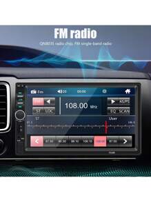 17.78 Cm Double Din Car Stereo , MP5 Media Player With A Digital Touch Screen, USB/TF/AUX Inputs, 2 Din Autoradio With Mirror Link, And Portable Media Players With IR Remote Control, Without Battery