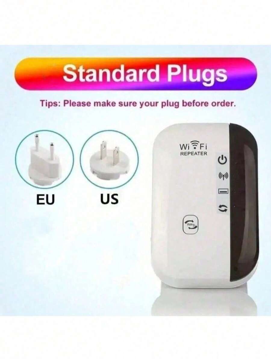 300Mbps WIFI 中继器、远程 WiFi 范围扩展器、802.11N WIFI 信号增强器、家庭/办公室无线中继器网络放大器 - 彩色 - 查看 1