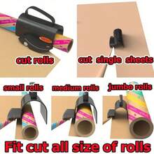 Wrapping Paper Cutter With 3 Replaceable Blade Sets For Birthday Paper GiftWrappingPaper Roll Cutter And Christmas Wrapping Paper Cutter Tool Tube HolderSliddingSlicing.,Christmas,Christmas Paper Cutting,Christmas Packaging Cutting - Grey - View 2
