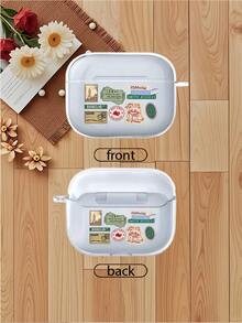 复古标签图案高品质减震透明 Airpod 保护套 360 度全保护兼容 AirpodsPRO、AIRPODS3、AIRPODSPRO2、AIRPODS2、AIRPODS4。送给朋友、父母、爱人的特别礼物。