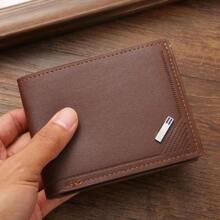 Men's Short Frosted Leather Wallet Multi-Slot Coin Pocket Photo Holder Small Men's Wallet For Men Wallet Mini Wallet Purse Wallet Men Wallet Leather Small Wallet