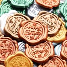30 Pcs Self-Adhesive Wax Seal Stickers, "Happy Birthday" Pattern , 9 Color Choices, For Birthday Party Invitations, Envelopes, Gift Decorations, Souvenirs, Christmas Cards, Gift Wrapping,School Supplies,Back To School