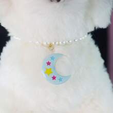 Colliers élastiques pour animaux de compagnie (chats et chiens) de petite et moyenne taille avec des décorations de diamants, arcs, étoiles, lune et perles. Accessoires décoratifs magnifiques pour chiots et chatons
