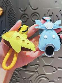 皮革汽车钥匙扣可爱卡通飞机巴士摩托车设计汽车钥匙扣皮革吊坠包饰日常佩戴纪念品收藏礼物节日礼物度假背包装饰