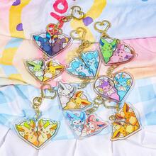 pocket monsters 宝可梦伊布亚克力钥匙扣 - 可爱卡通挂饰，快速找到你的钥匙，动漫配饰，方便携带，不易脱落。告别钥匙杂乱！汽车配件包饰 学院风哥特风 Y2K 包饰 带身份证夹的挂绳 汽车配件包饰 圣诞礼物 - SS0349 - 查看 13