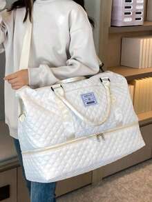 1 件旅行包套装、手提包、单肩包、斜挎包、健身包、旅行包、多功能多口袋鞋袋、洗漱包、化妆包、护肤包、便携式大容量可调节轻便拉链通勤包 - 彩色 - 查看 4