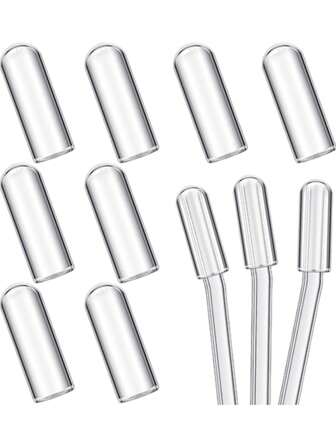 4 件可重复使用玻璃吸管盖、8/12 毫米透明盖子、盖子酒吧配件