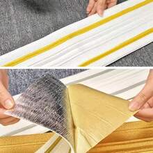 1 Roll 14cm X 2.3 Meters Self-Adhesive Flexible Foam Decorative Trim, Peel And Stick Baseboard Molding, 3D Decorative Wall Line Wall Paper Border, Suitable For Floor And Wall - Multicolor - View 5
