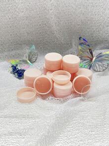 10pcs Solid Color PP Minimalist 10g Travel Bottles Portable For Powder Cream Container Empty Plastic Sample Container For Cream Lotion Powder Round Cosmetic Pot Jars With Lids Nail Remover Makeup Remover For Travel Storage Cream Jars Leakproof For Bathroom And Travel For Men And Women Travel Accessories Travel Containers - Pink - View 3